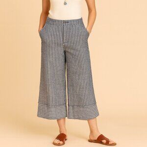 Sundance Surrey Striped Culottes – NWT Size 2, Linen Blend with Lace-Up Back